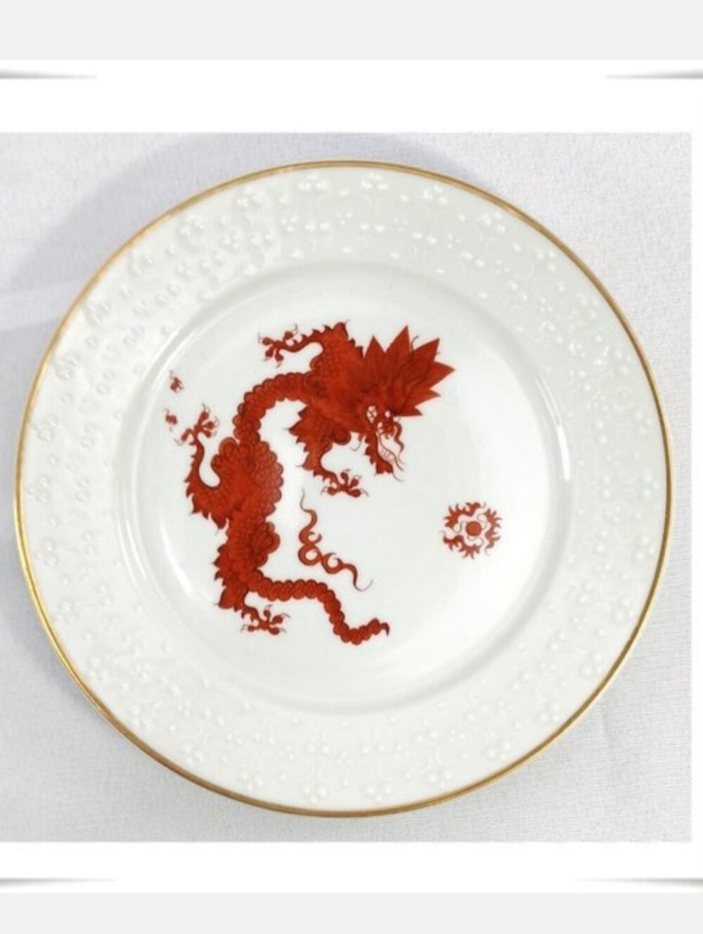 PGH City of Meissen Porcelain Hand Painted Cake Plate with Ming Court Dragon